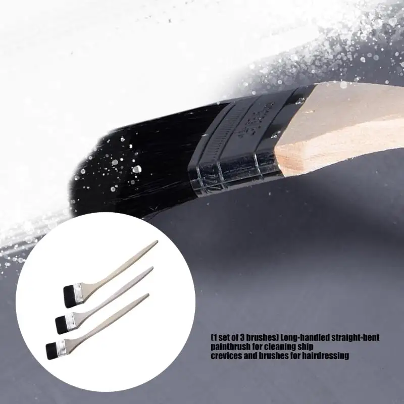 

Wooden Handle Side Curved Brush Bristles Brush Marine Decoration Painting HX6C
