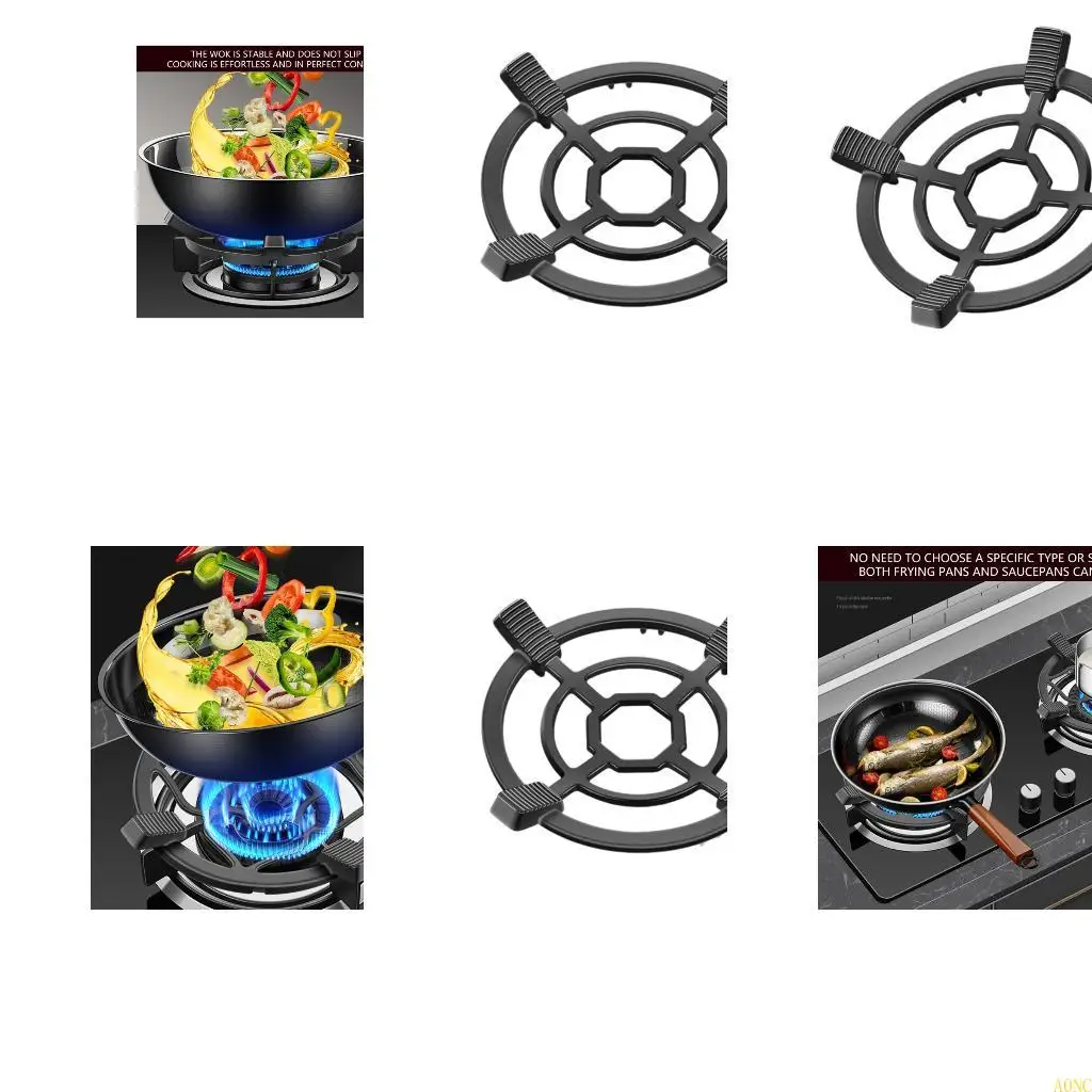 A0NC Iron Coster Wok no Slip Stove Wok Support Antislip Pot cocina