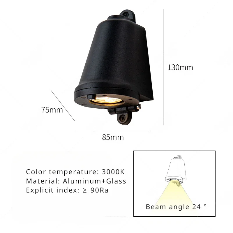 5W Outdoor Living Room Courtyard Corridor Retro Waterproof Warm Light Decorative Light