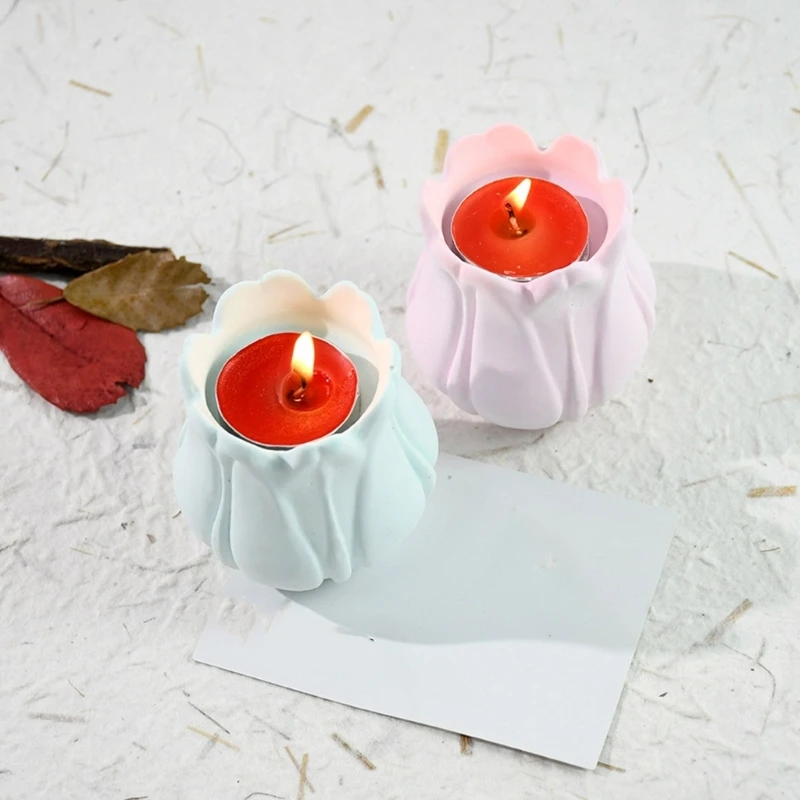 Cylinder Shaped Candlestick Mold Flexible Silicone Jar Mould Easy to Demold Decoration Mould Gypsum Ornament Dropship