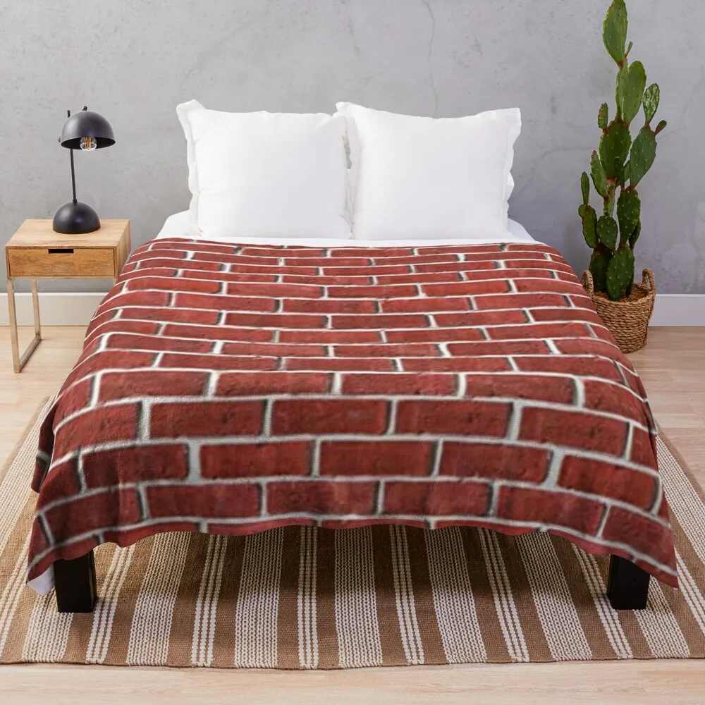 Brick wall Pattern Red Brick Throw Blanket Vintage anime Blankets