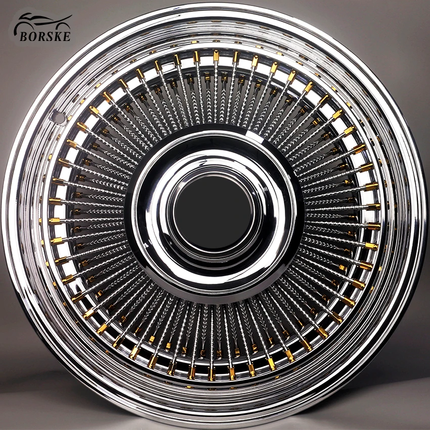 18 20 22 Inch Car Spoke Wheel Chrome Titanium Gold Aluminum Rims Steel Retro Spoked Forged Aluminum Car Wheels