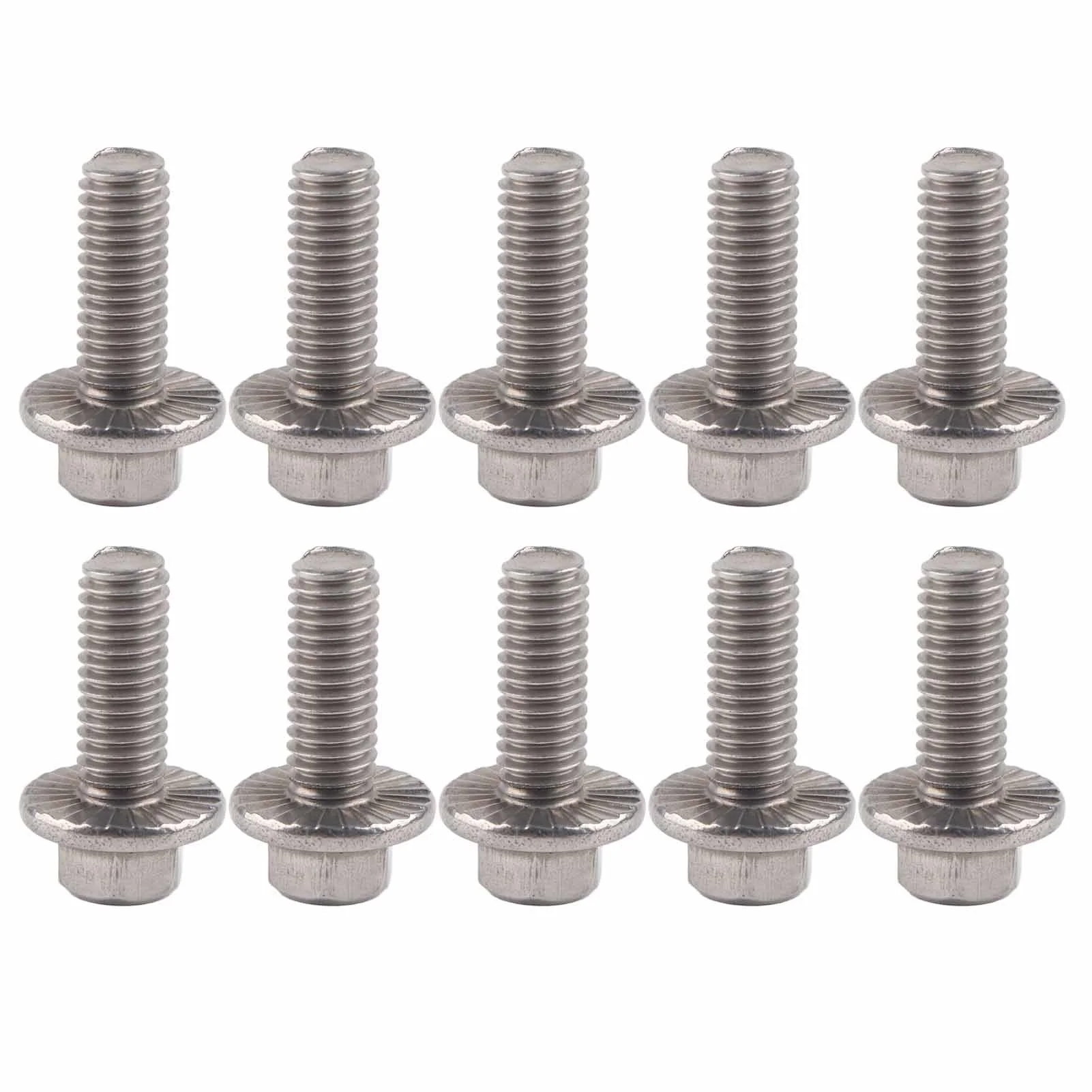10pcs M6 Stainless Steel SS304 Hex Flange Screws Cap Washer Head Bolts Fastener
