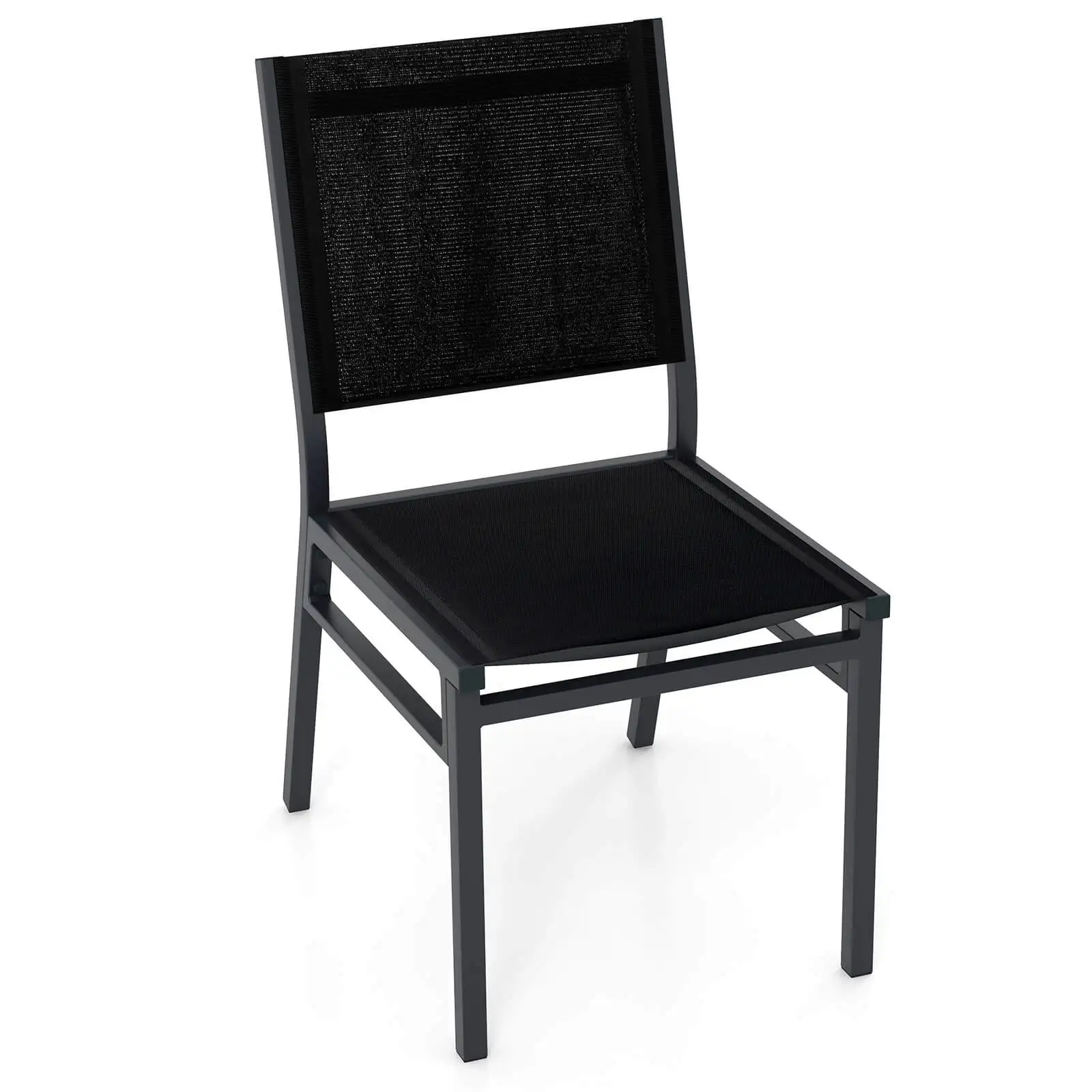 Outdoor Dining Chairs w/Breathable Seat Backrest Heavy-Duty Aluminum Frame