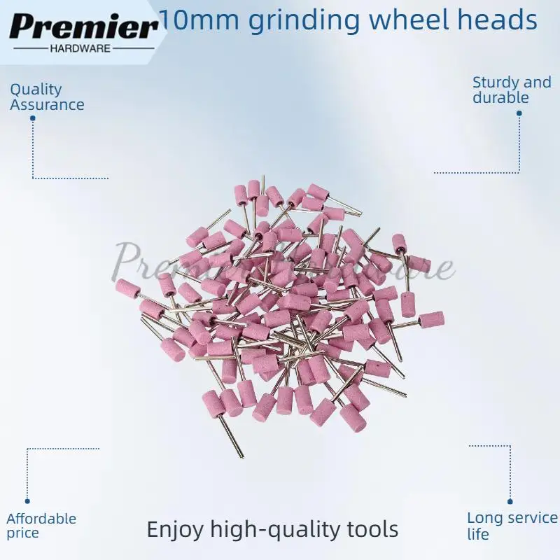 100Pcs Abrasive Mounted Grinding Stone Head 10mm Abrasive Polishing Wheel Bit Shank For Dremel Rotary Tools Grinder Drill
