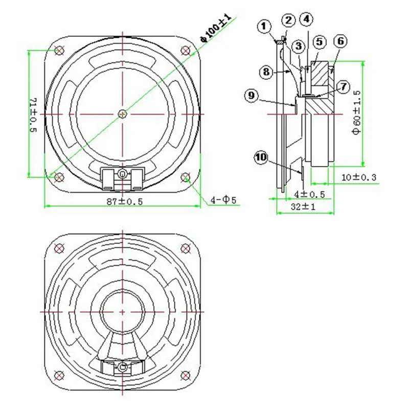 SOTAMIA 2Pcs 3.5 Inch Audio Speaker 87mm 8 Ohm 10W Transparent Waterproof Speaker 60 Magnetic Sound Music HIFI Loudspeaker