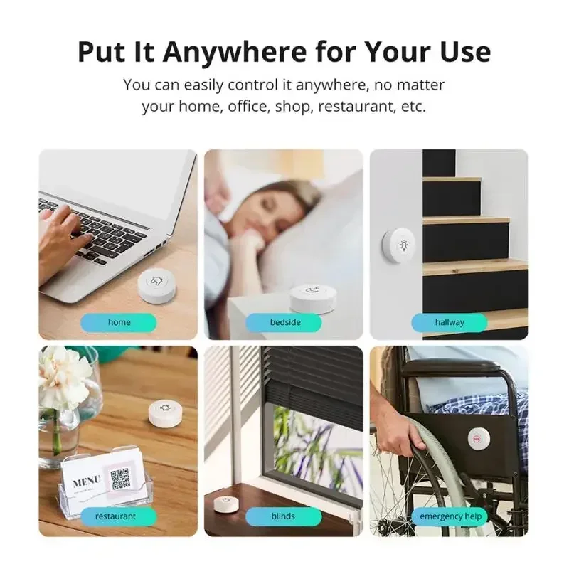 SONOFF Zigbee Wireless Switch SNZB-01P Smart Home Custom Scene Button Control Work With Alexa Google Home Smartthings EWeLink