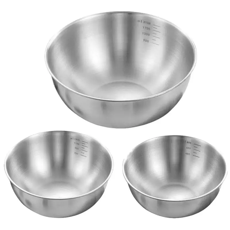 Mixing Bowls Stainless Steel Bowls Salad Bowls Set Solid Nesting Storage Bowl Children Adult Insulated Rice Soup Bowl  for Home