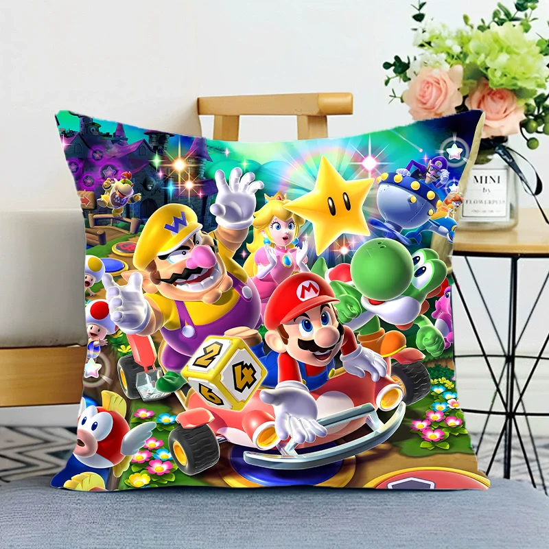 

Super Mario Bros Pillow Cover Princess Peach Luigi Pillowcase Cartoon Pattern Supple Comfortable Beautiful Furniture Decorations