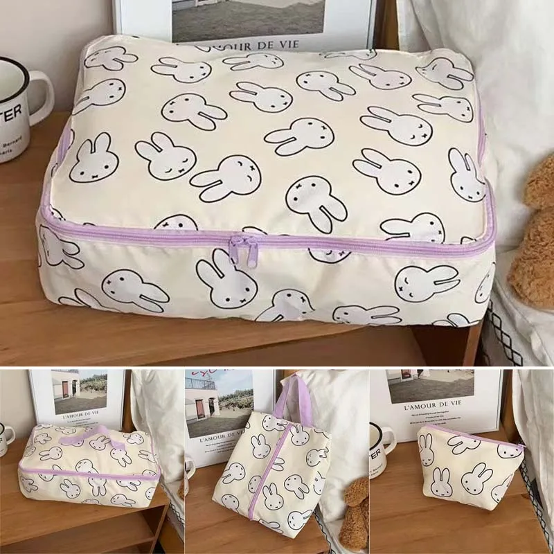 Miffy Aufbewahrungstasche, Reise-Kosmetik-Aufbewahrungstasche mit Reißverschluss, multifunktionale Organisationstaschen, große Kapazität, wasserdichte Aufbewahrungstasche