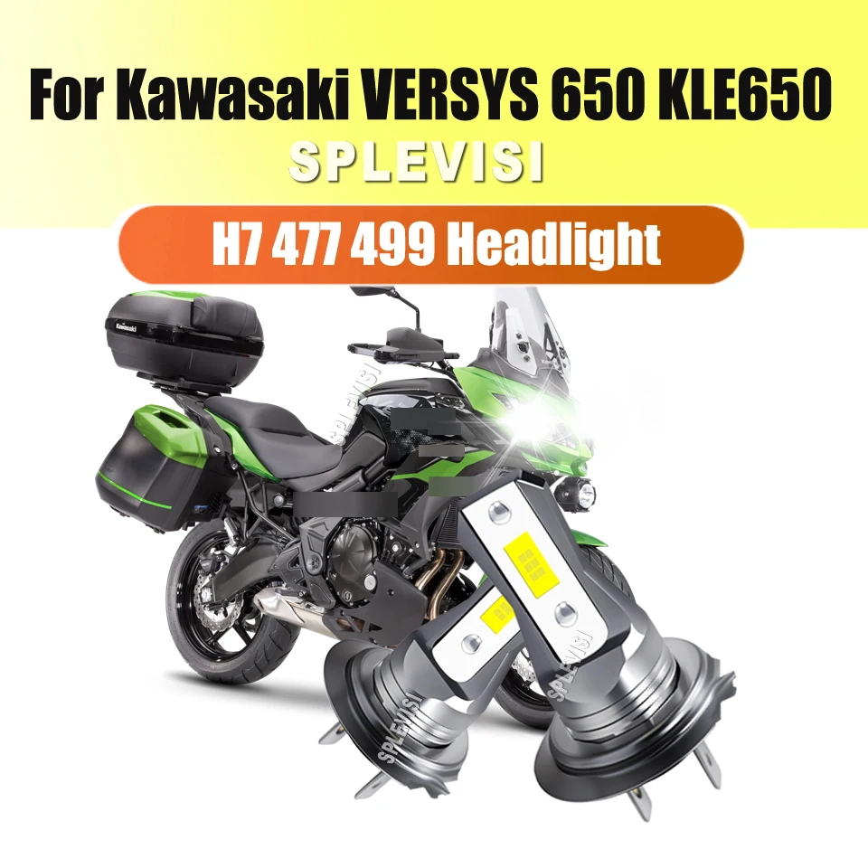

H7 477 Motorcycle LED HID White Headlight Bulbs -Superior Light Spread For Kawasaki VERSYS 650 KLE650 2007 2008 2009 2010-2021