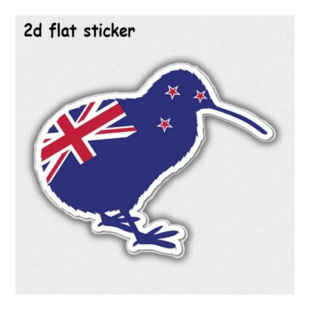 Kiwi With New Zealand Flag Waterproof Vinyl Decal For Laptops, Cars, Motorcycles, Water Bottles & All Smooth Surfaces