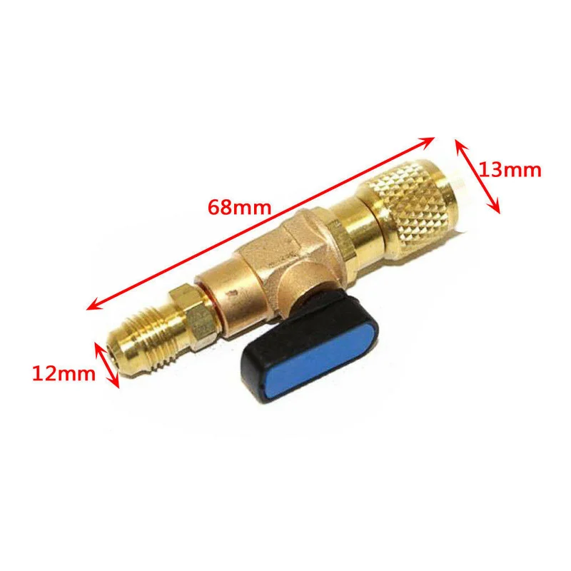 R134a R410a Shut Straight Ball Valves for A/C Charging Hoses HVAC 1/4\