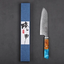 7-inch Japanese Santoku Knife 67 Layer Damascus Steel Professional Chef Knives Kitchen Slicing Vegetable Cleaver Cooking Tools