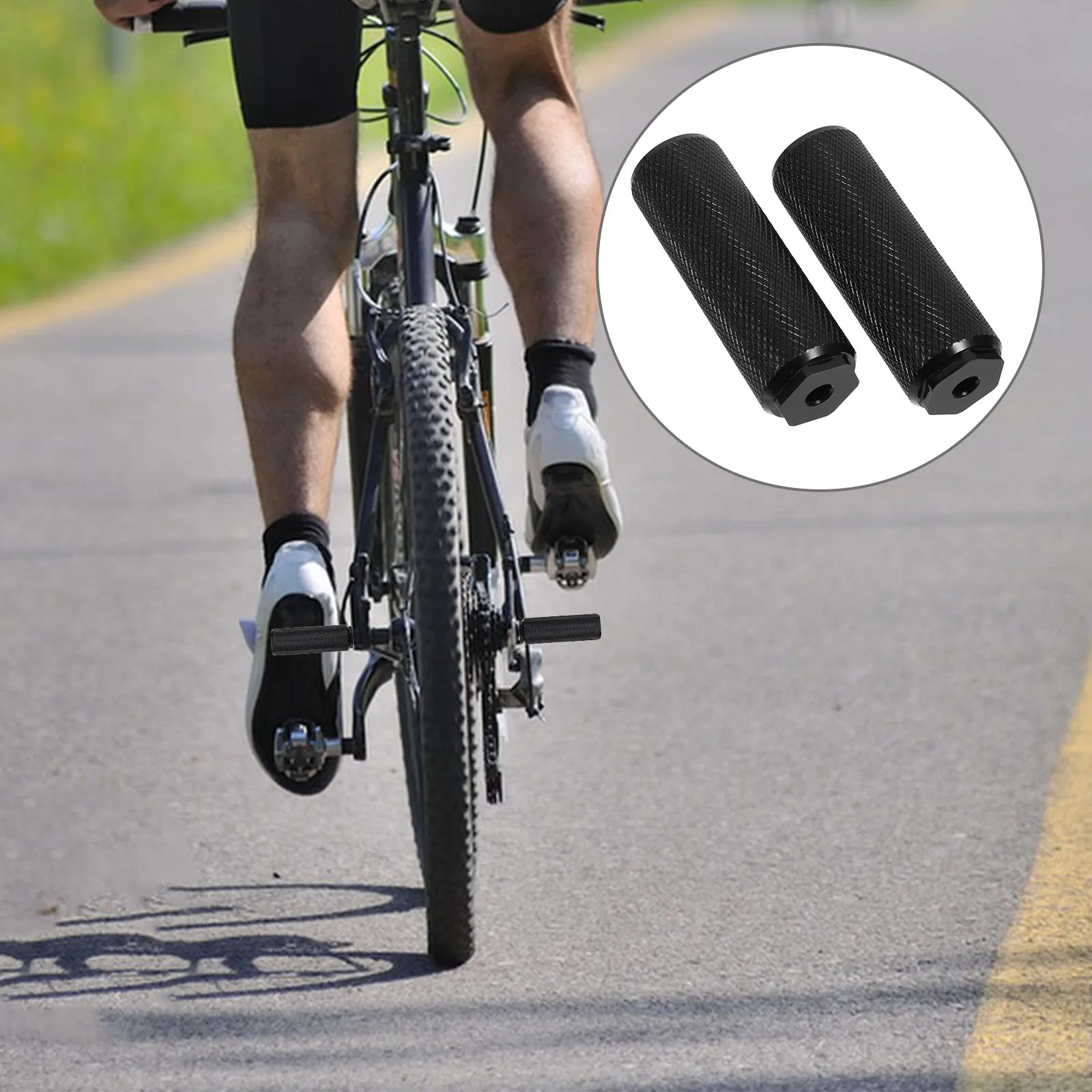 

1 set Aluminum Alloy Rear Bicycle Pegs Non-Slip Cylinder Cycling Pegs Detachable Sturdy Folding Bike Accessories Portable
