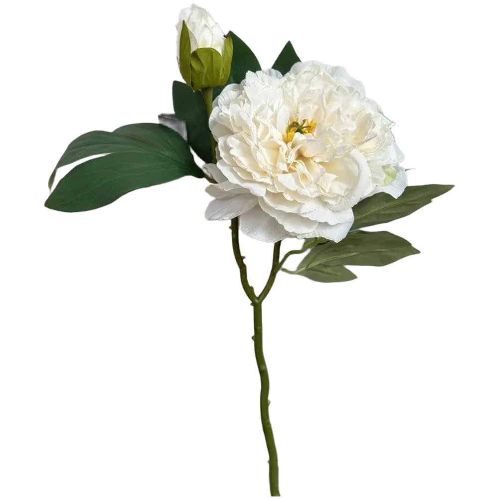 Artificial Peony Flowers for 2 Heads for Vintage-Inspired Home Decor Wedding Bouquets and Photography Backdrop Styling