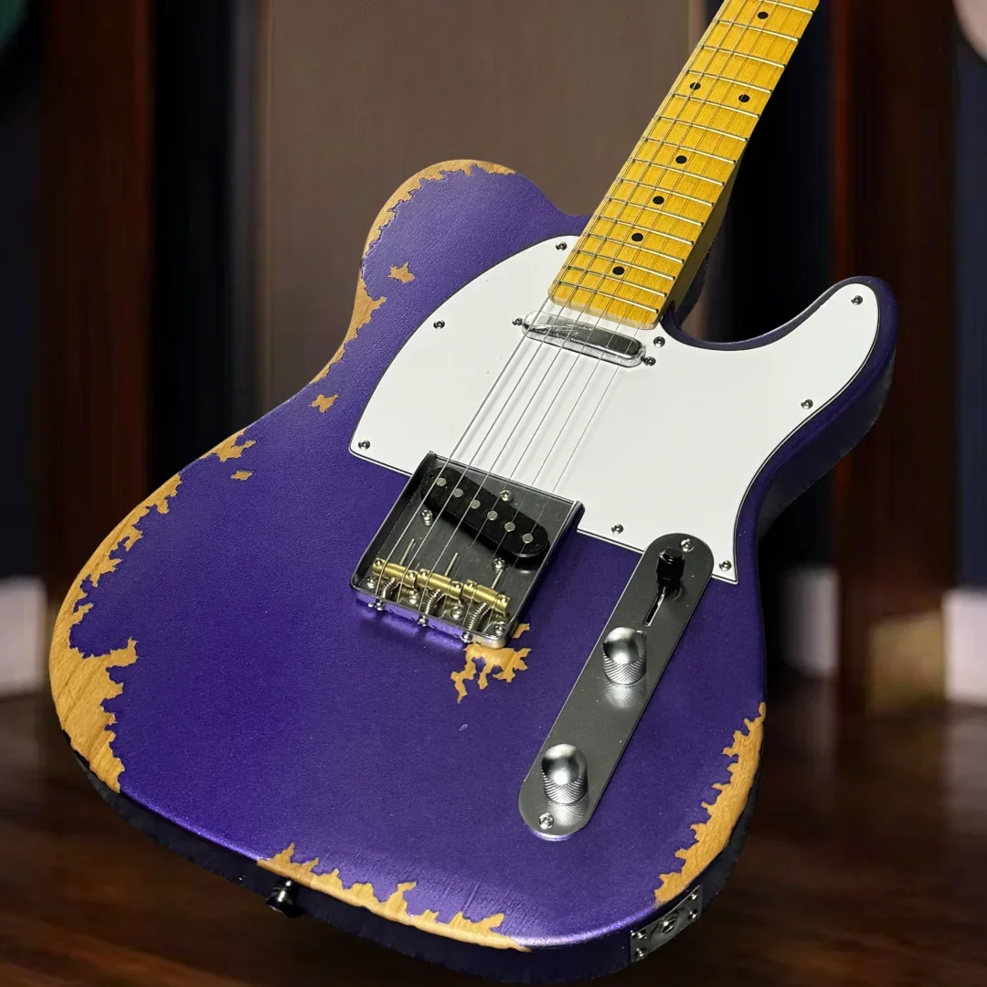 Free Shipping 6 Strings Purple TLE Electric Guitar Maple Fretboard Chrome Hardware Alder Wood Body