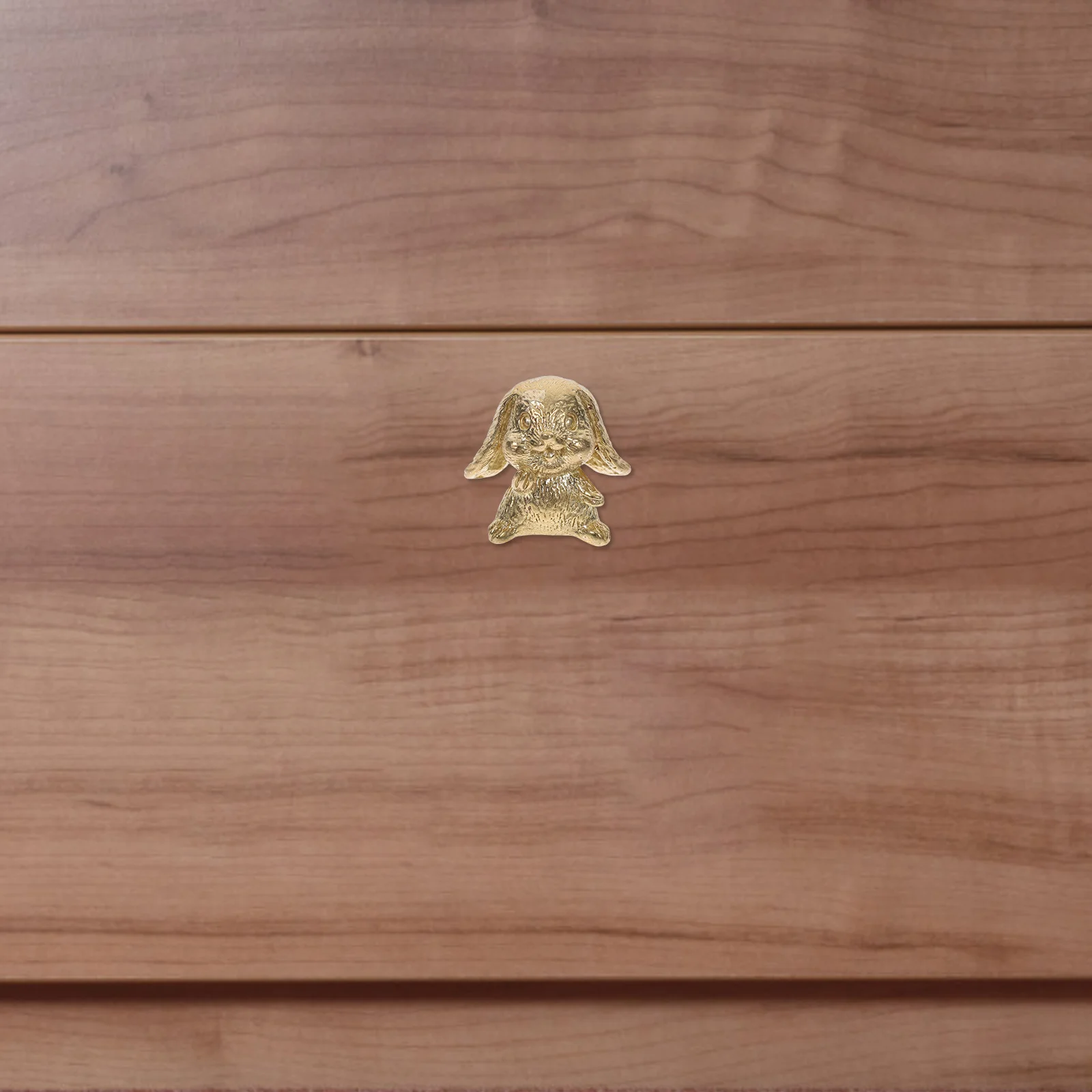 

2Pcs Vintage Brass Bunny Figurines Decor Creative Laughing Rabbit Cabinet Handles Drawer Knobs Animal Themed Furniture