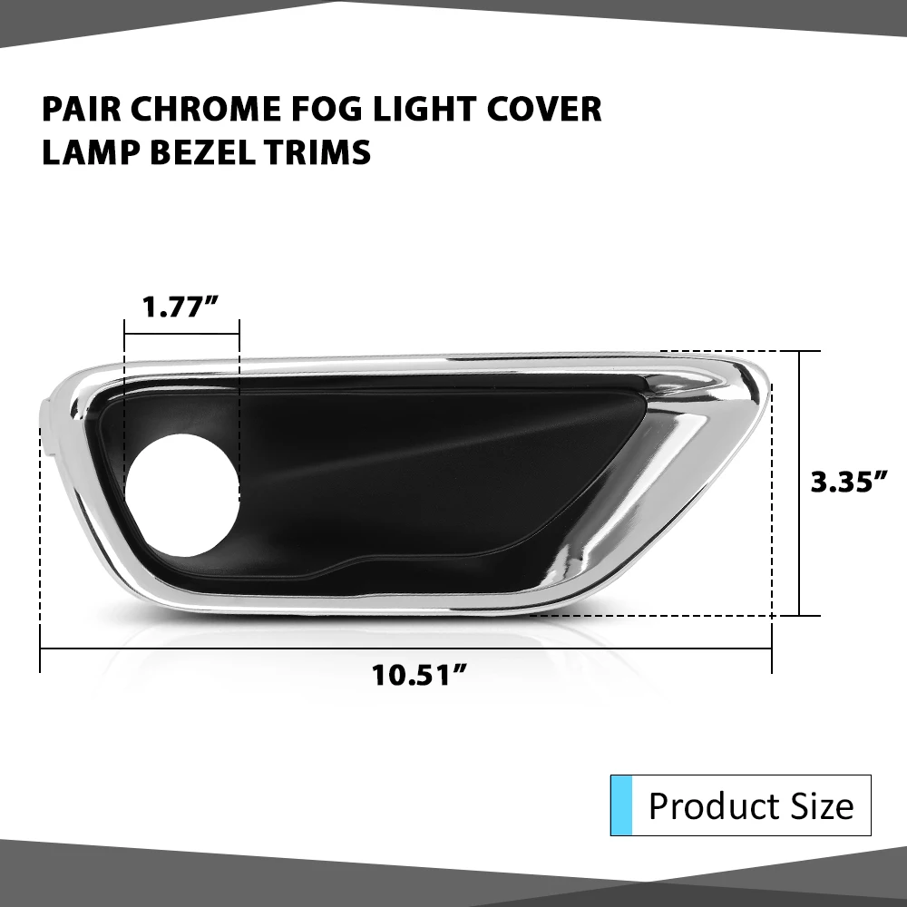 ل 2016-2022 جيب جراند شيروكي لامع أسود/كروم مطلي الضباب ضوء غطاء المصباح حواف اليسار واليمين 68261711AA 68261710AA #3