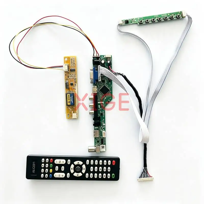 

For LP150X09 LP150X05 LP150X06 LP150X08 Matrix Controller Drive Board DIY Kit HDMI+VGA+AV+USB LVDS-30Pin 1024*768 1CCFL 1024x768