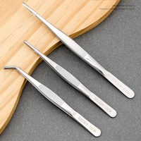 Stainless Steel Aquarium Tweezers Non-Slip Elbow Tongs Medical Forceps Long Pet Feeding Industrial Hand Tools Tweezers Set