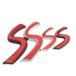 3D ABS Red S Logo Letters Car Trunk Emblem Badge Decal For R56 R50 R53 F56 F55 R60 Sticker Accessories