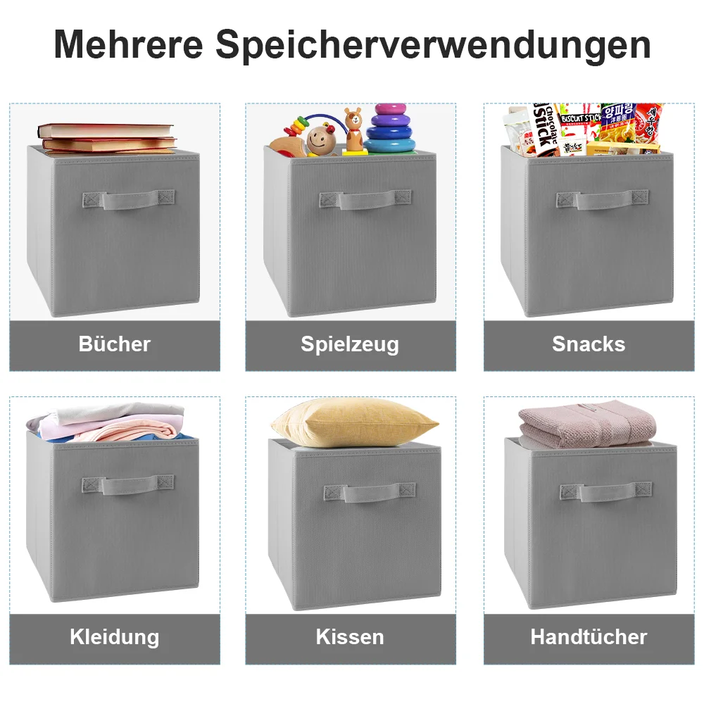 4er/8er-Set faltbare Aufbewahrungsboxen aus Stoff – Kleiderschrank-Organizer für Kleidung, Unterwäsche, Socken, Spielzeug, Kosmetik und Kleinkram – Detail 8