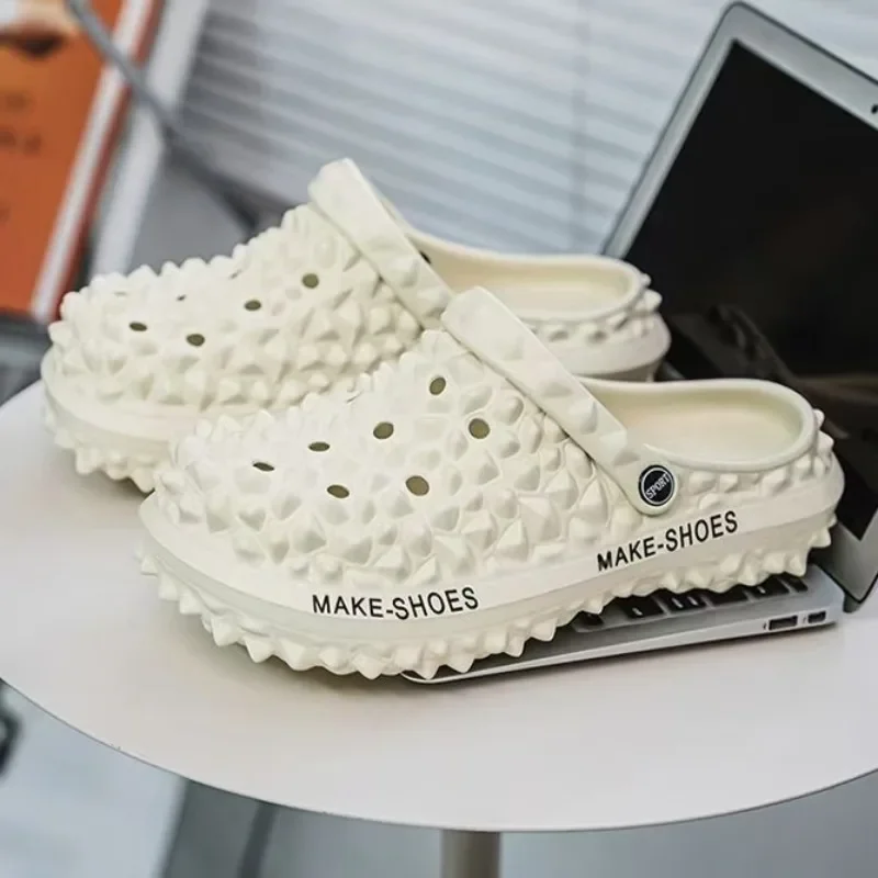 

Мужские уличные тапочки, высококачественный классический дизайн с отверстиями дуриан, дышащие, нескользящие, удобные, пляжные модные сандалии