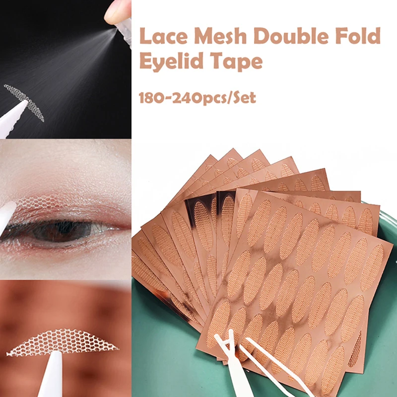 *180/240Pcs Invisible Eyelid Sticker Lace Eye Lift Strips Double Eyelid Tape Adhesive Stickers Eye Tape Tools Size L/XL/XXL