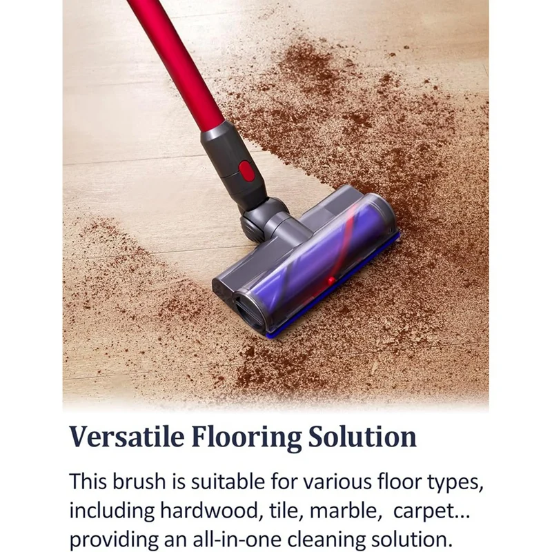 Abud-cabeça turbina piso ferramenta acessórios de vácuo com detecção de poeira para dyson v7 v8 v10 v11 v15 ciclone aspiradores sem fio peças