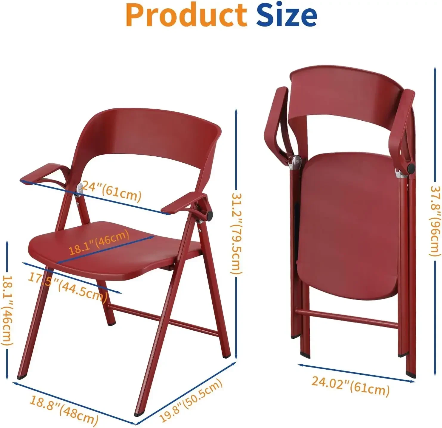 

Hot sales[Flash Sale, Clearance!]Office Chair Adjustable Arms, Plastic Folding Chairs for Outside, Collapsible Dining Chairs, Po
