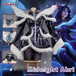 In Stock UWOWO Ahri Cosplay League of Legends/LOL: Midnight Ahri Foxx Cosplay Costume Dress New Nine Tailed Fox-Fur Halloween