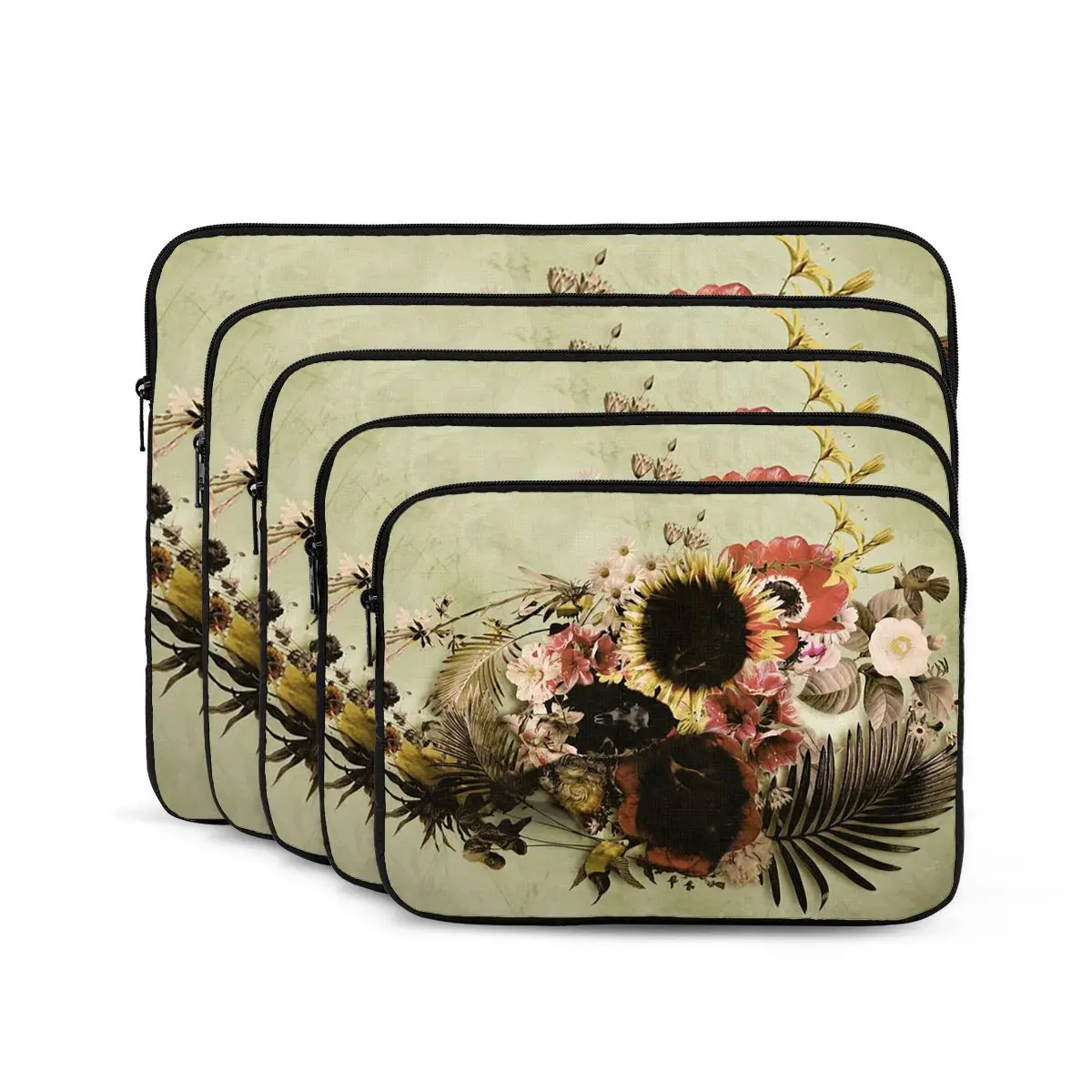 

Garden Skull Light Notebook Laptop Bag Case Pouch Notebook Sleeve Cover Bag Tablet Shockproof Case Bag