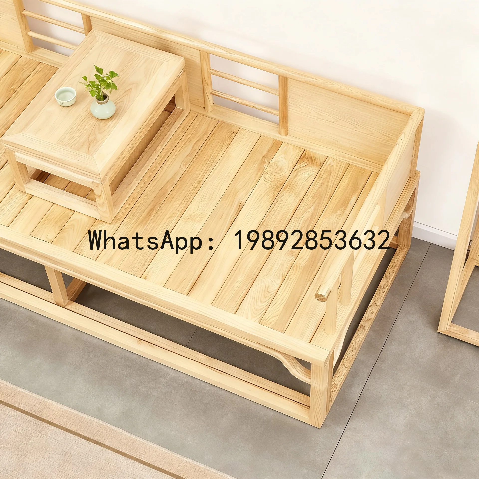a-15 new chinese style push-pull arhat bed white ash solid wood small apartment for homesofa