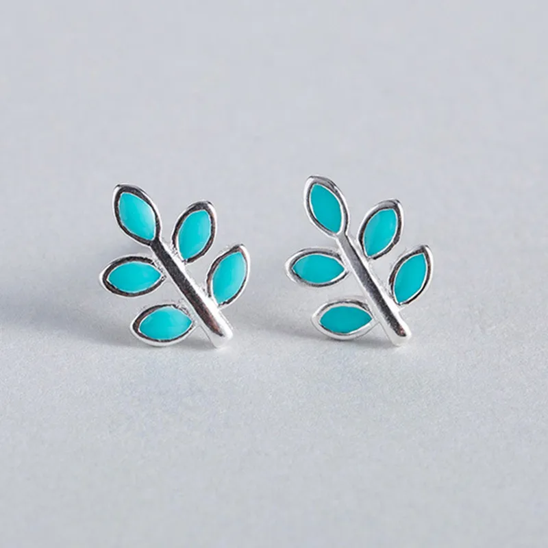 

New in 925 Sterling Silver Leaves Simple ​Stud Earrings For Women Elegant Piercing Jewelry Accessories 2024 Trend Jewellery