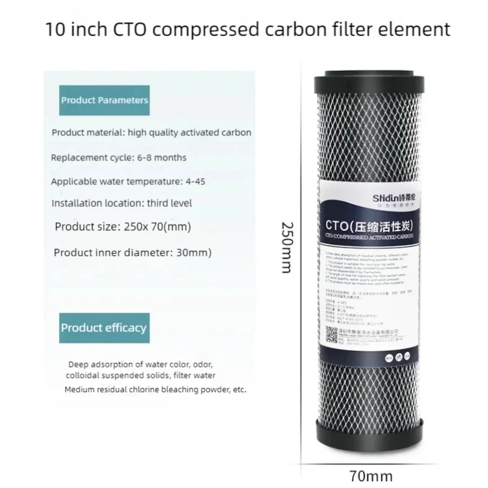 10-Inch Universal Stage 3 Regular Filter Element Set RO Pure Water Machine Pre-Filter Household