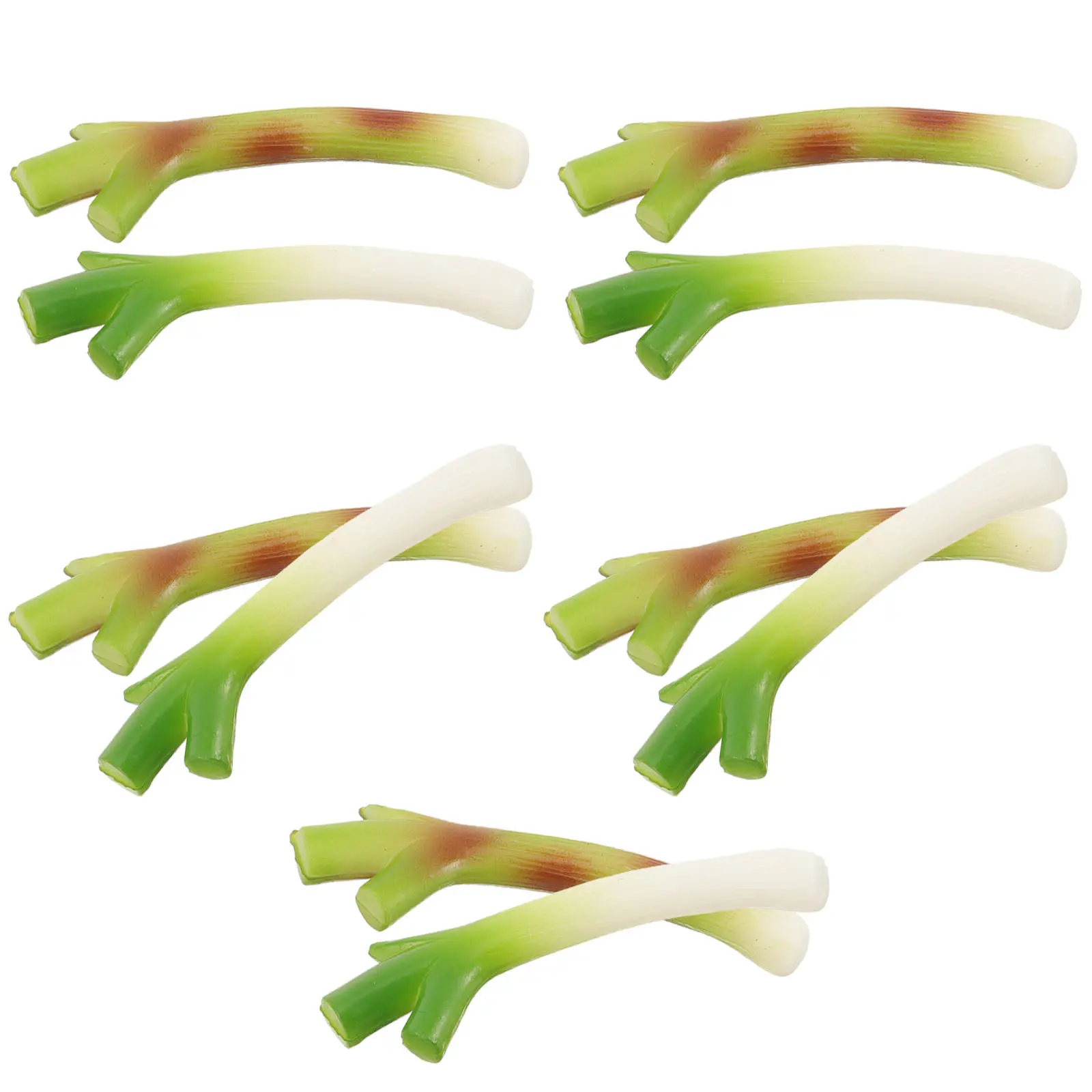 

10 шт. Искусственный зеленый лук, реалистичные имитации лука-порея, искусственные овощные украшения, декор для корзин с овощами, центральные элементы для фотосессий