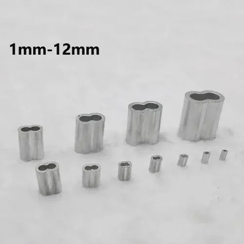 10pcs 1-12mm Double Hole Aluminium Cable Crimp Ring Sleeve for Cable Clamp Hardware