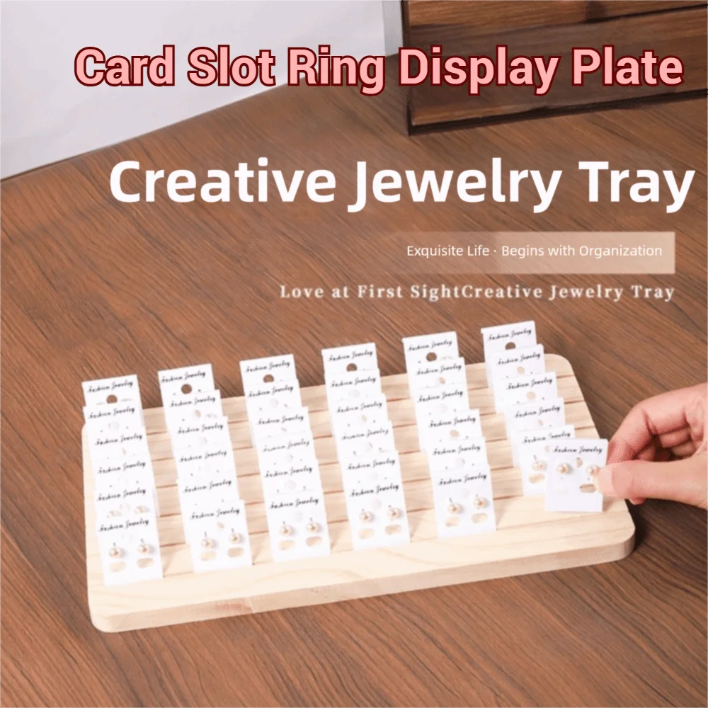 Solid Wood Earring Necklace Display Counter Premium Decoration Earring and Ring Organizer Large Capacity Save Space