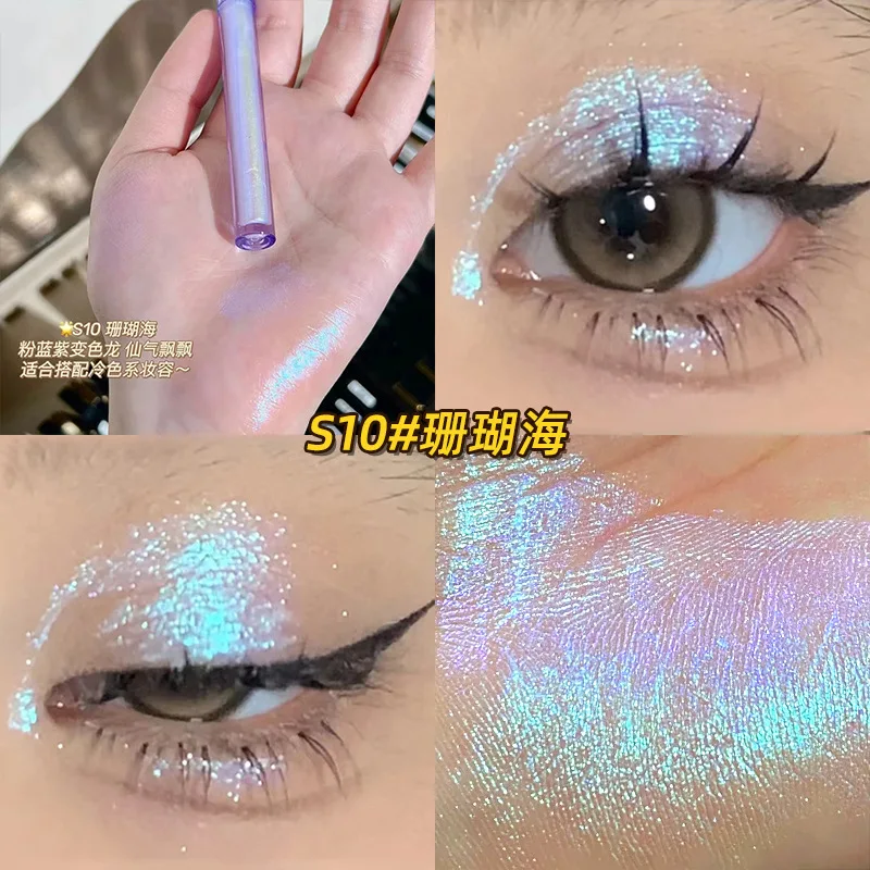 Ombretto liquido multicolore illumina una perla a strappo sirena glitter colore drago super glitter lucentezza ombretto trucco