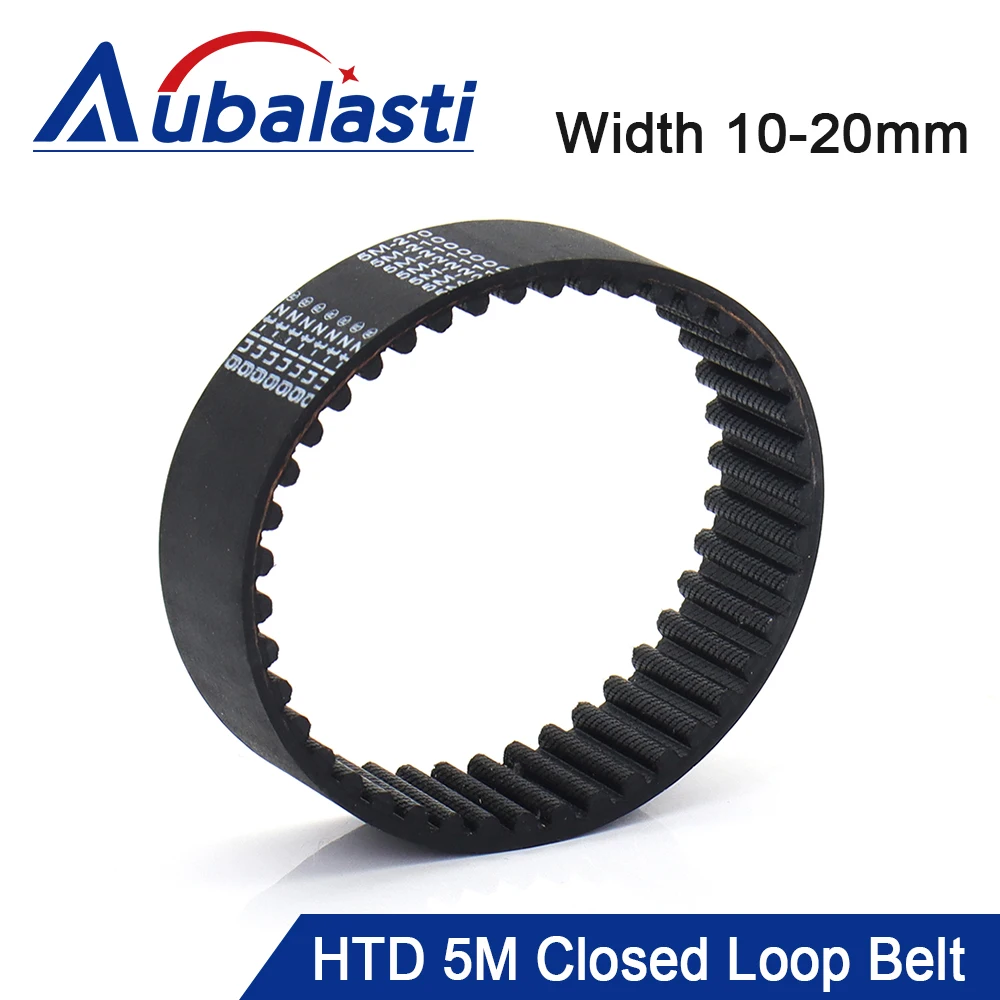 Aubalasti HTD 5M Rubber Closed Loop Timing Belt Transmission Width 10 12 15 20 25mm for CNC Router