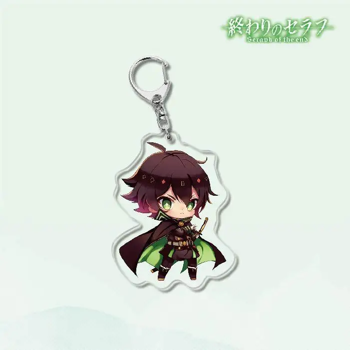 17 個終わりのセラフアクリルキーホルダーアニメミカエラ百谷キーリングバッグ車のキーペンダント子供のクリスマス誕生日ギフト