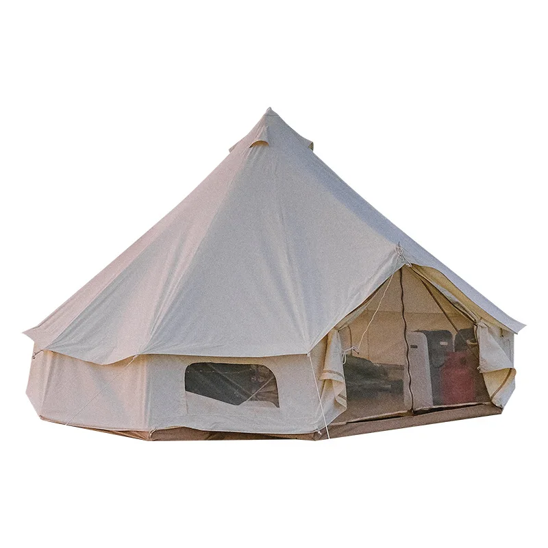 Outdoor Indian yurt tent camp light luxury camping agritainment bed and breakfast pyramid with chimney mouth professional