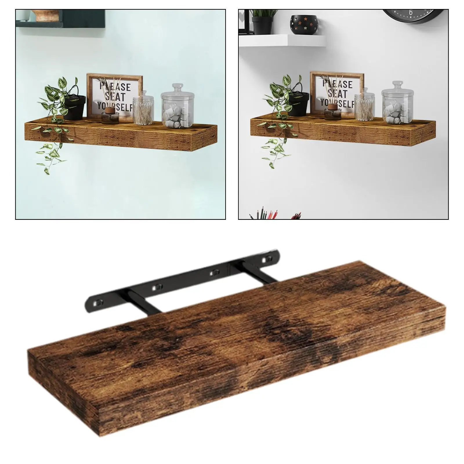 Floating Shelf Wooden Wall Mounted Shelf for Books Storage Furniture for Home Bedroom Kitchen Decor