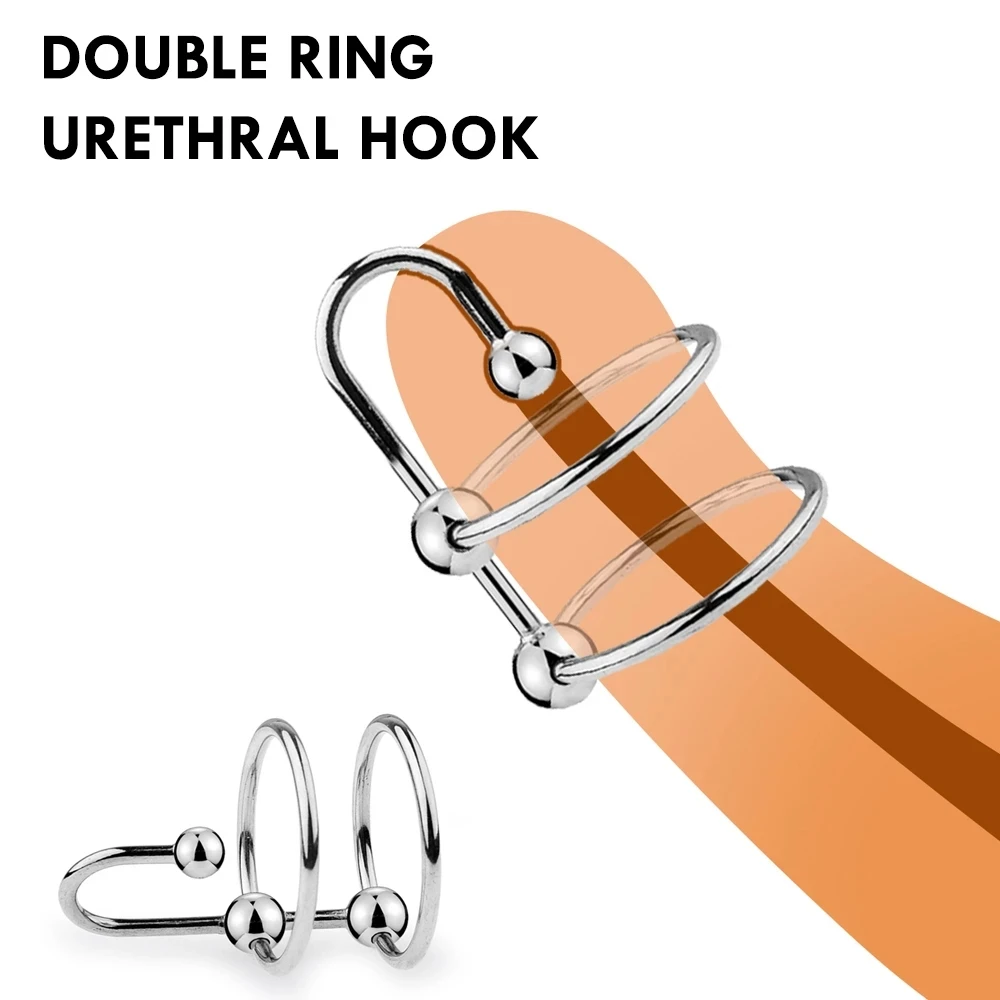 BDSM Urethral Dilator Cock Ring Stainless Steel Ejaculation Delay Penis Ring Delay Lock Fine Penis Plug Sex Toys for Men Gay 18+