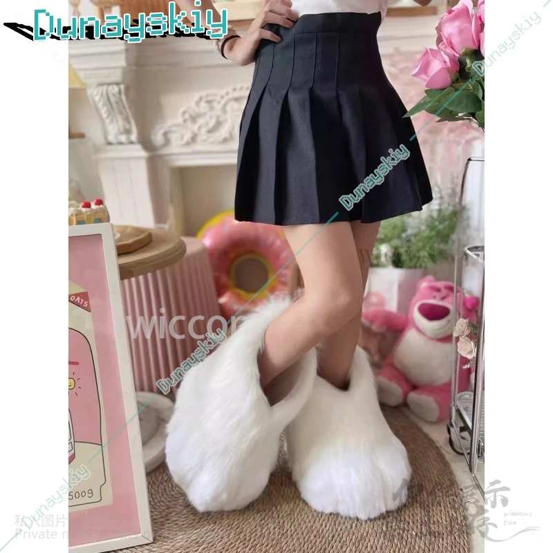 Anime A Pair Furry Color Animal Paws Or Palms Custom Creative Cute Tiger Lion Fox Paws Kawaii Plush Cosplay Prop Customized