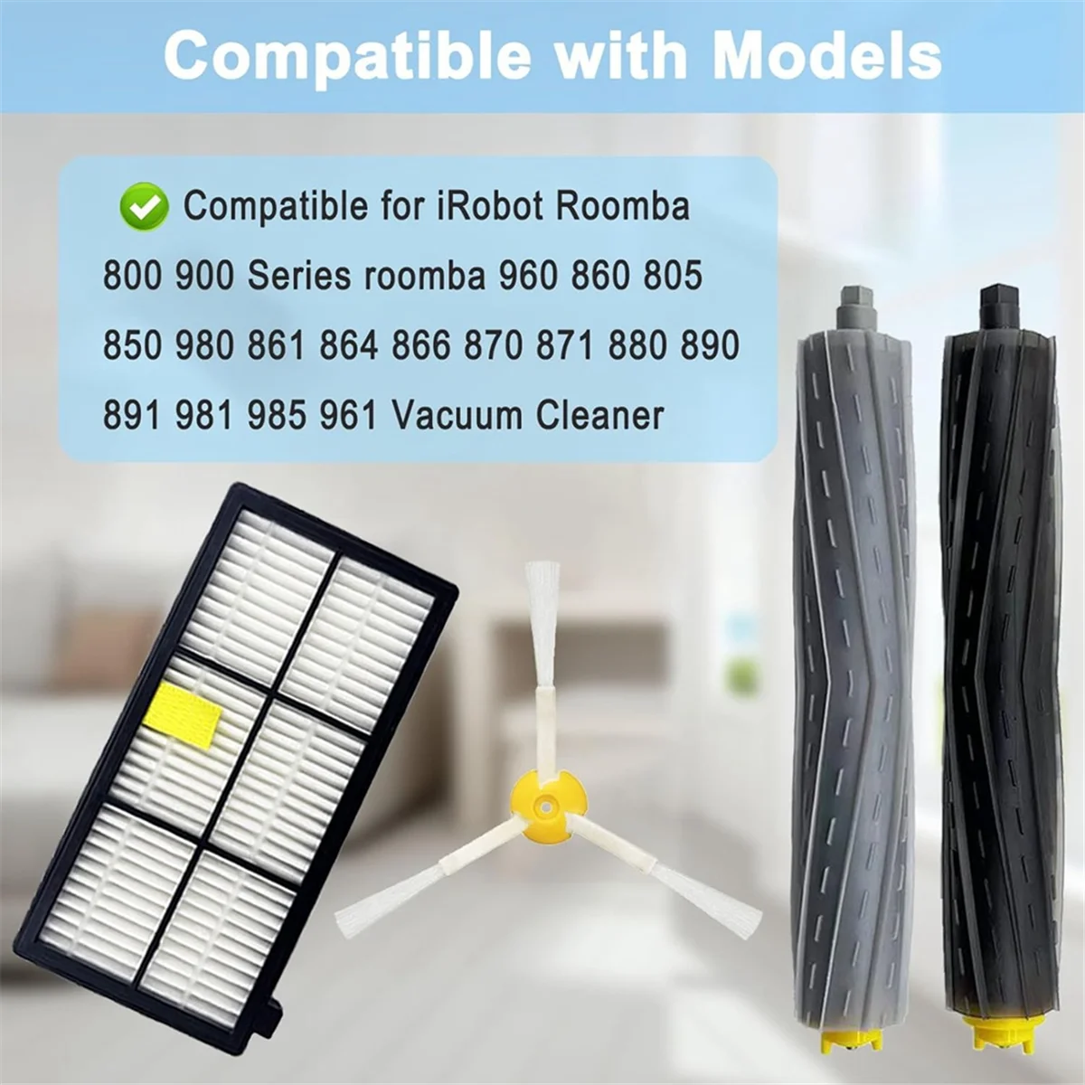 Peças de substituição do vácuo do robô, filtros laterais principais da escova, 850, 860, 861, 866, 870, 880, 890, 900, 960, 980, 981, 985