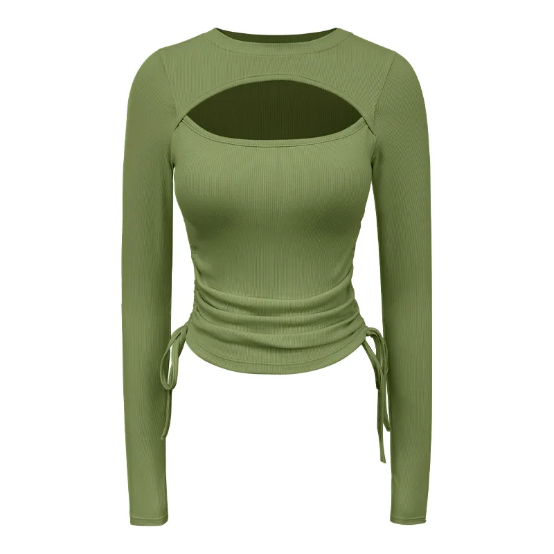 

Yoga Clothes Women's Autumn and Winter Cross-border New Knitted Bottoming Shirt Sports Outdoor Fitness Clothes T-shirt Top