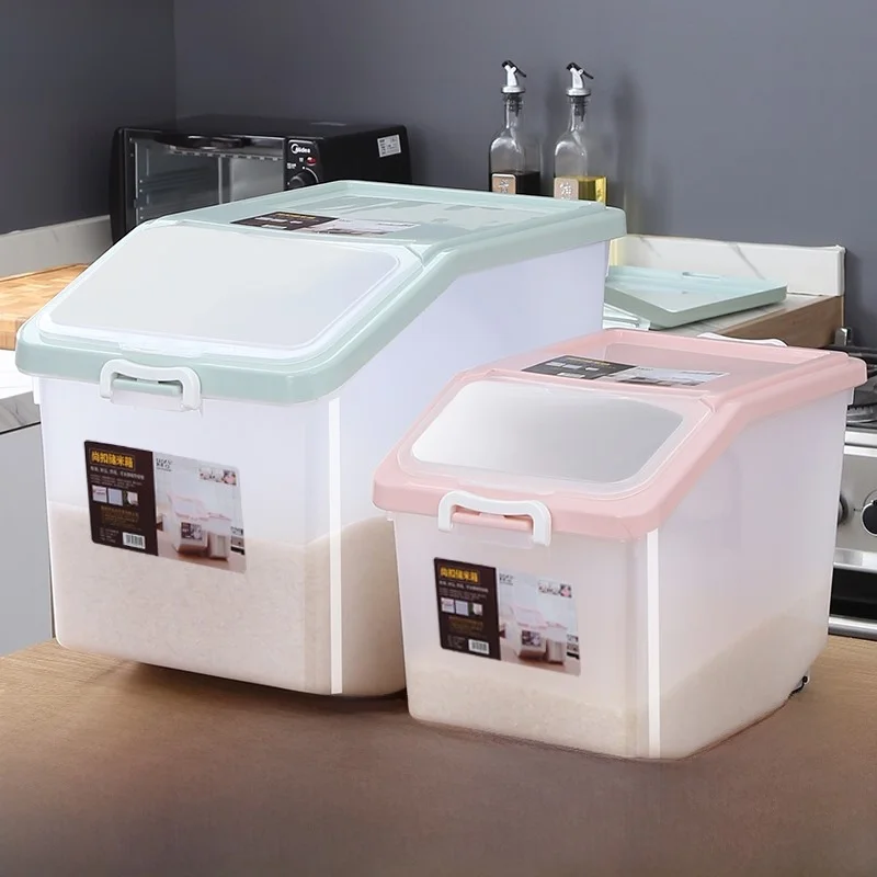 Rotating Rice Bucket Household Five Cereal Separator Automatic Rice 20 Jin Flour Bucket Two-In-One Narrow High Model New
