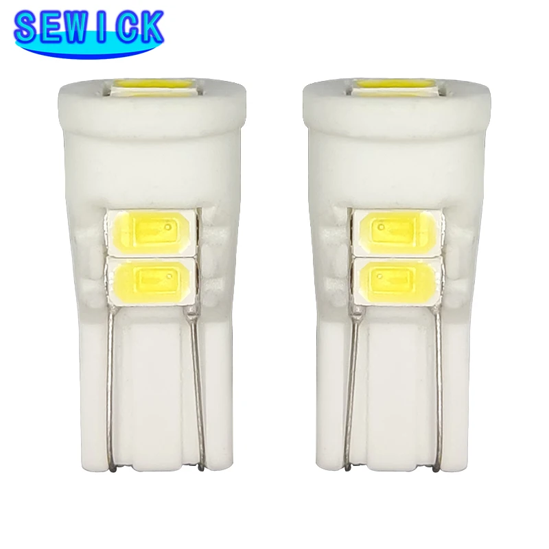 

100 шт, W5W T10, керамический 6 SMD 5630 Светодиодный 194 168 501, боковой номерной знак с клиновидным цоколем, лампа с клиновидным цоколем для парковки, цвет белый, 12 В постоянного тока